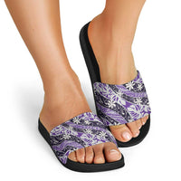 Vareau Tahiti Tiare Monstera Slide Sandals Polynesian Pattern Curve Style LT01 - Polynesian Pride