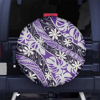 Vareau Tahiti Tiare Monstera Spare Tire Cover Polynesian Pattern Curve Style LT01 No hole Purple - Polynesian Pride