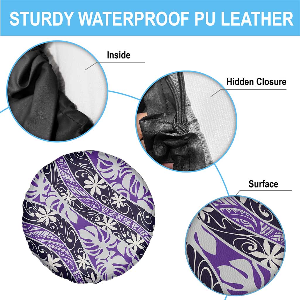 Vareau Tahiti Tiare Monstera Spare Tire Cover Polynesian Pattern Curve Style LT01 - Polynesian Pride