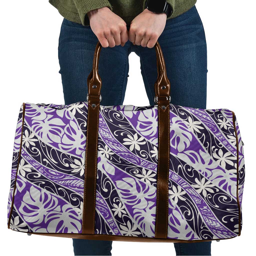 Vareau Tahiti Tiare Monstera Travel Bag Polynesian Pattern Curve Style LT01 Purple - Polynesian Pride