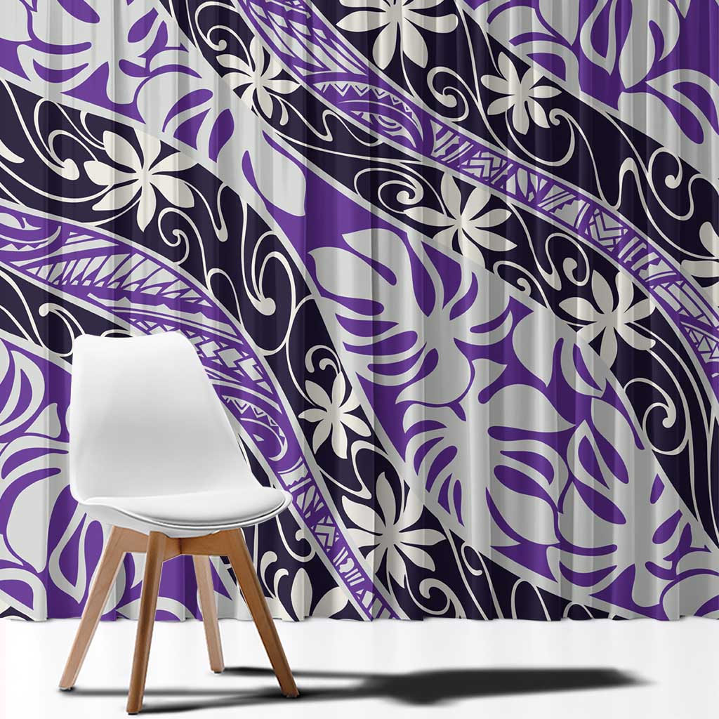 Vareau Tahiti Tiare Monstera Window Curtain Polynesian Pattern Curve Style LT01 - Polynesian Pride