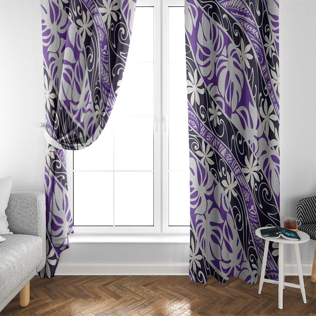 Vareau Tahiti Tiare Monstera Window Curtain Polynesian Pattern Curve Style LT01 - Polynesian Pride