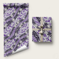 Vareau Tahiti Tiare Monstera Wrapping Paper Polynesian Pattern Curve Style LT01 58" × 23" Purple - Polynesian Pride