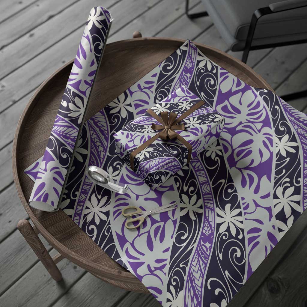 Vareau Tahiti Tiare Monstera Wrapping Paper Polynesian Pattern Curve Style LT01 - Polynesian Pride