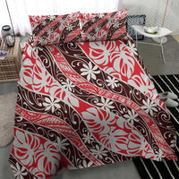 Uteute Tahiti Tiare Monstera Bedding Set Polynesian Pattern Curve Style LT01 - Polynesian Pride