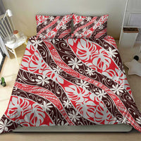 Uteute Tahiti Tiare Monstera Bedding Set Polynesian Pattern Curve Style LT01 - Polynesian Pride
