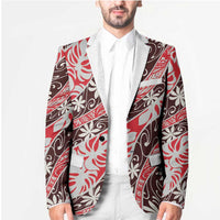 Uteute Tahiti Tiare Monstera Blazer Polynesian Pattern Curve Style LT01 - Polynesian Pride