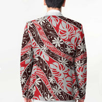 Uteute Tahiti Tiare Monstera Blazer Polynesian Pattern Curve Style LT01 - Polynesian Pride