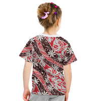 Uteute Tahiti Tiare Monstera Kid T Shirt Polynesian Pattern Curve Style LT01 - Polynesian Pride