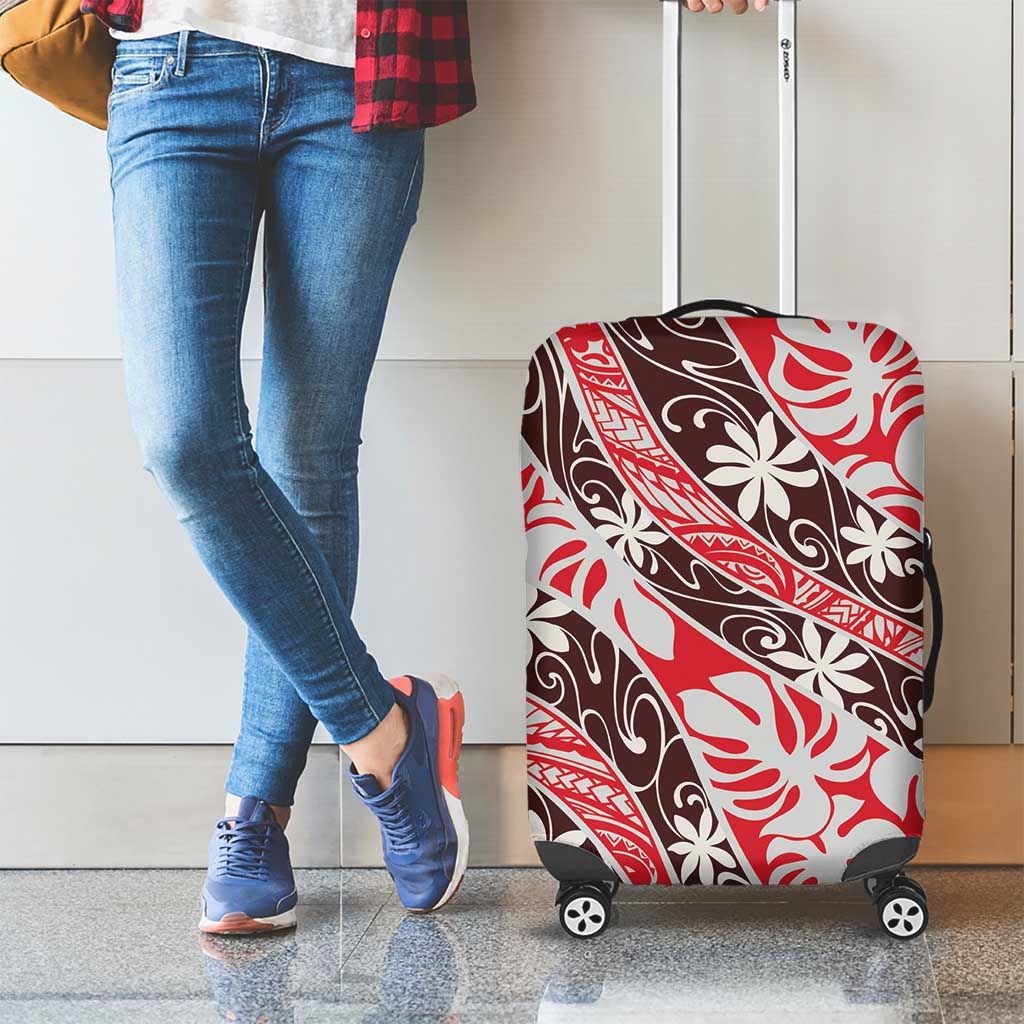 Uteute Tahiti Tiare Monstera Luggage Cover Polynesian Pattern Curve Style LT01 - Polynesian Pride