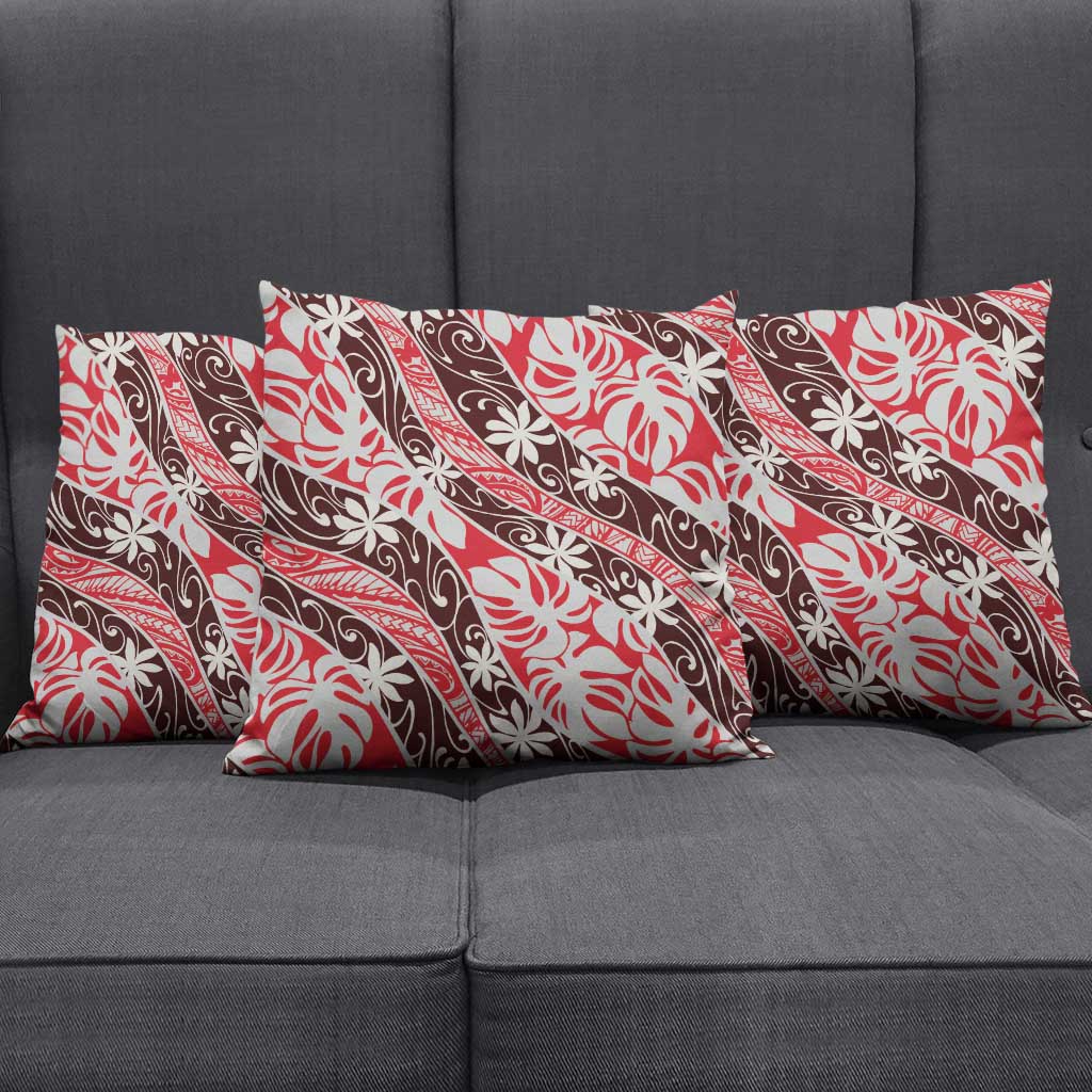 Uteute Tahiti Tiare Monstera Pillow Cover Polynesian Pattern Curve Style LT01 - Polynesian Pride
