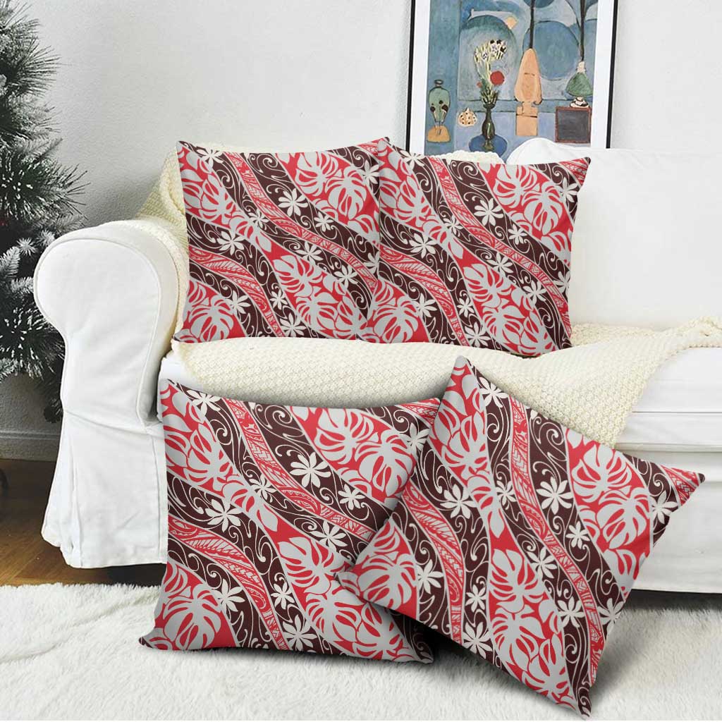 Uteute Tahiti Tiare Monstera Pillow Cover Polynesian Pattern Curve Style LT01 - Polynesian Pride