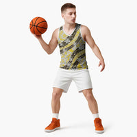 Rearea Tahiti Tiare Monstera Basketball Jersey Polynesian Pattern Curve Style LT01 - Polynesian Pride