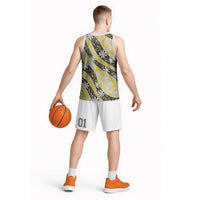 Rearea Tahiti Tiare Monstera Basketball Jersey Polynesian Pattern Curve Style LT01 - Polynesian Pride