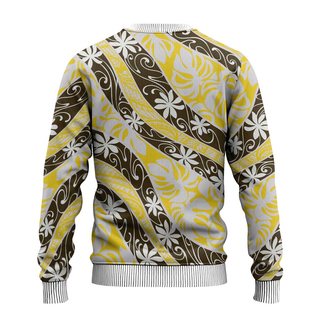 Rearea Tahiti Tiare Monstera Ugly Christmas Sweater Polynesian Pattern Curve Style LT01 - Polynesian Pride