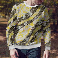 Rearea Tahiti Tiare Monstera Ugly Christmas Sweater Polynesian Pattern Curve Style LT01 - Polynesian Pride