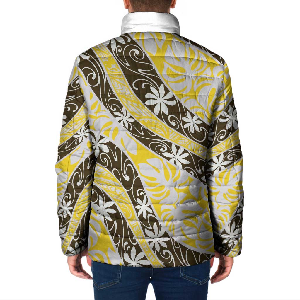 Rearea Tahiti Tiare Monstera Padded Jacket Polynesian Pattern Curve Style LT01 - Polynesian Pride