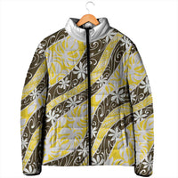 Rearea Tahiti Tiare Monstera Padded Jacket Polynesian Pattern Curve Style LT01 - Polynesian Pride