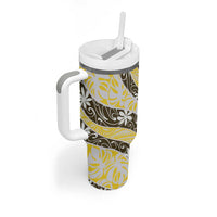 Rearea Tahiti Tiare Monstera Tumbler With Handle Polynesian Pattern Curve Style LT01 - Polynesian Pride