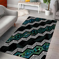 Taniko Aotearoa Mix Paua Shell Area Rug Niho Taniwha Turquoise Glitter LT01 - Polynesian Pride