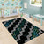 Personalised Taniko Aotearoa Mix Paua Shell Area Rug Niho Taniwha Turquoise Glitter