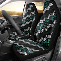 Taniko Aotearoa Mix Paua Shell Car Seat Cover Niho Taniwha Turquoise Glitter LT01 - Polynesian Pride
