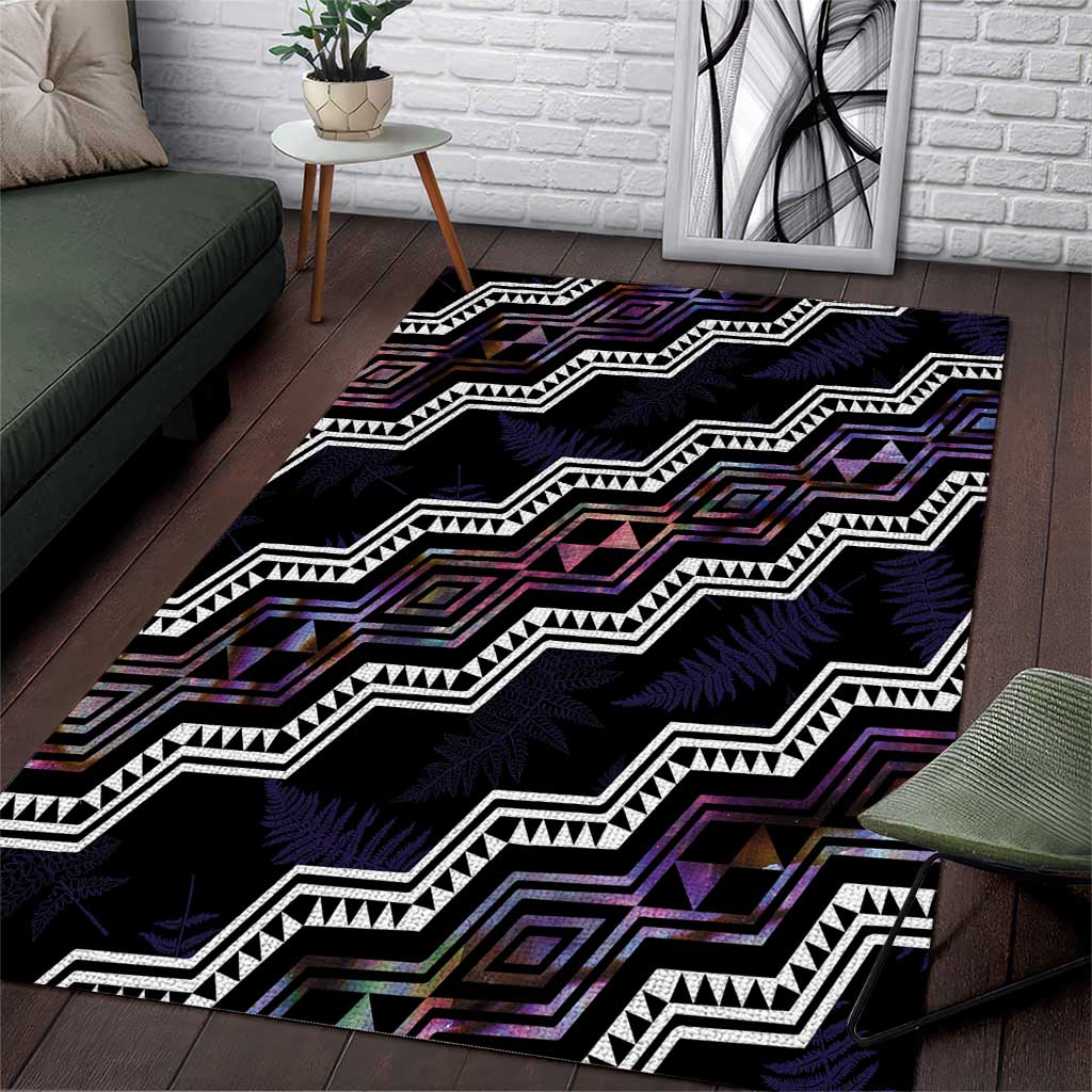 Personalised Taniko Aotearoa Mix Paua Shell Area Rug Niho Taniwha Lilac Glitter LT01 Purple - Polynesian Pride