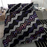 Personalised Taniko Aotearoa Mix Paua Shell Bedding Set Niho Taniwha Lilac Glitter LT01 - Polynesian Pride