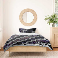 Personalised Taniko Aotearoa Mix Paua Shell Bedding Set Niho Taniwha Lilac Glitter LT01 - Polynesian Pride