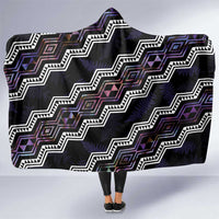 Personalised Taniko Aotearoa Mix Paua Shell Hooded Blanket Niho Taniwha Lilac Glitter LT01 One Size Purple - Polynesian Pride
