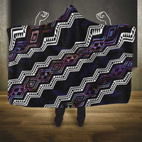 Personalised Taniko Aotearoa Mix Paua Shell Hooded Blanket Niho Taniwha Lilac Glitter LT01 - Polynesian Pride