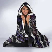 Personalised Taniko Aotearoa Mix Paua Shell Hooded Blanket Niho Taniwha Lilac Glitter LT01 - Polynesian Pride