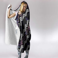 Personalised Taniko Aotearoa Mix Paua Shell Hooded Blanket Niho Taniwha Lilac Glitter LT01 - Polynesian Pride