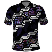 Personalised Taniko Aotearoa Mix Paua Shell Polo Shirt Niho Taniwha Lilac Glitter LT01 Purple - Polynesian Pride