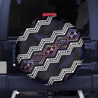 Personalised Taniko Aotearoa Mix Paua Shell Spare Tire Cover Niho Taniwha Lilac Glitter LT01 - Polynesian Pride