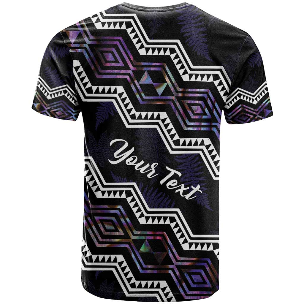 Personalised Taniko Aotearoa Mix Paua Shell T Shirt Niho Taniwha Lilac Glitter LT01 - Polynesian Pride