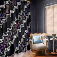 Personalised Taniko Aotearoa Mix Paua Shell Window Curtain Niho Taniwha Lilac Glitter LT01 - Polynesian Pride