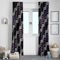 Personalised Taniko Aotearoa Mix Paua Shell Window Curtain Niho Taniwha Lilac Glitter LT01 - Polynesian Pride