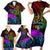 Wellington Pride Family Matching Short Sleeve Bodycon Dress and Hawaiian Shirt Aotearoa Tribal Rainbow Pattern LT01 - Polynesian Pride