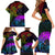 Wellington Pride Family Matching Short Sleeve Bodycon Dress and Hawaiian Shirt Aotearoa Tribal Rainbow Pattern LT01 - Polynesian Pride