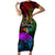 Wellington Pride Family Matching Short Sleeve Bodycon Dress and Hawaiian Shirt Aotearoa Tribal Rainbow Pattern LT01 Mom's Dress Black - Polynesian Pride