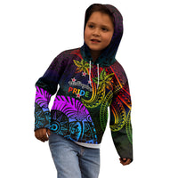 Wellington Pride Kid Hoodie Aotearoa Tribal Rainbow Pattern LT01 - Polynesian Pride