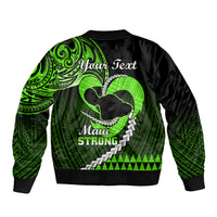 Personalised Hawaii Bomber Jacket Maui Be Strong Kakau Green Version LT01 - Polynesian Pride