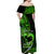 Personalised Hawaii Off Shoulder Maxi Dress Maui Be Strong Kakau Green Version LT01 - Polynesian Pride