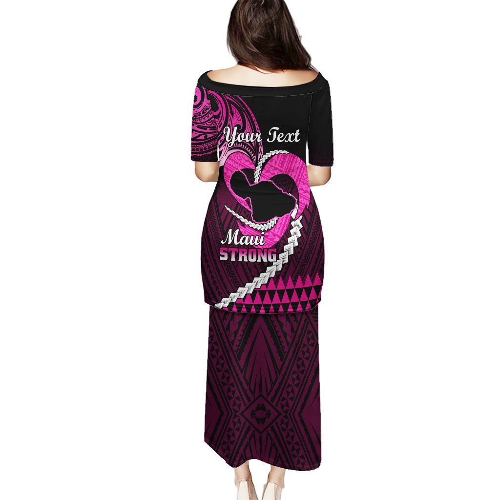 Personalised Hawaii Puletasi Maui Be Strong Kakau Pink Version LT01 - Polynesian Pride