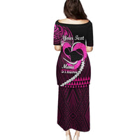 Personalised Hawaii Puletasi Maui Be Strong Kakau Pink Version LT01 - Polynesian Pride