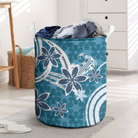 Hawaii Pupuala Plumeria Blue Laundry Basket Polynesian Pattern LT01 Blue - Polynesian Pride