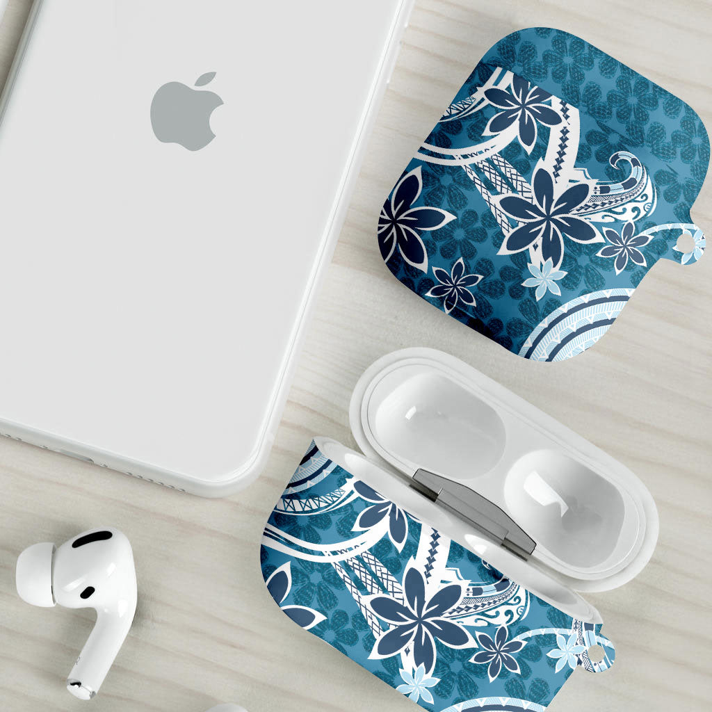 Hawaii Pupuala Plumeria Blue AirPods Case Polynesian Pattern LT01 - Polynesian Pride