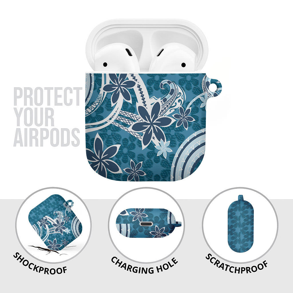 Hawaii Pupuala Plumeria Blue AirPods Case Polynesian Pattern LT01 - Polynesian Pride