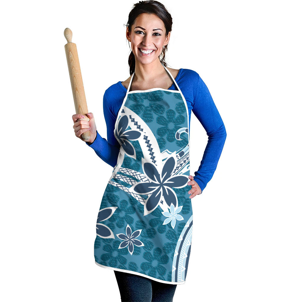 Hawaii Pupuala Plumeria Blue Apron Polynesian Pattern LT01 - Polynesian Pride